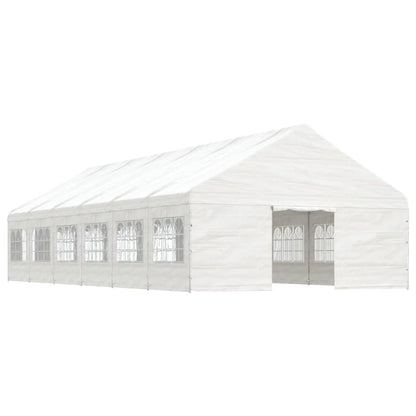 Gazebo with Roof White 13.38x5.88x3.75 m Polyethylene