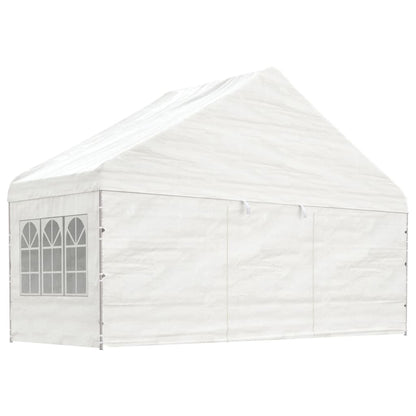 Gazebo with Roof White 13.38x5.88x3.75 m Polyethylene