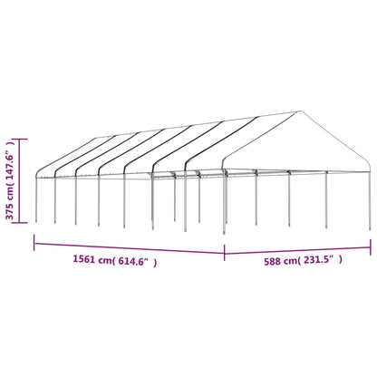 Gazebo with Roof White 15.61x5.88x3.75 m Polyethylene