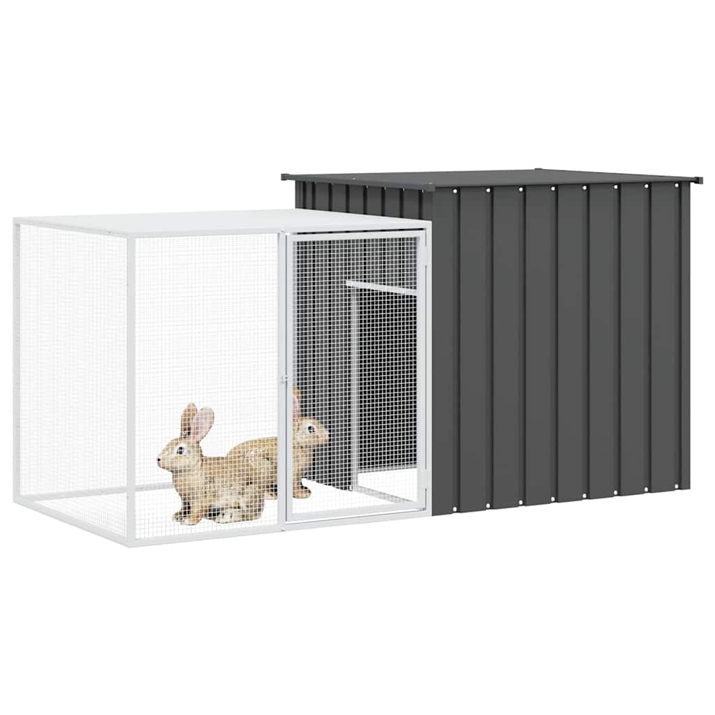 Rabbit Cage Anthracite 200x91x100 cm Galvanised Steel