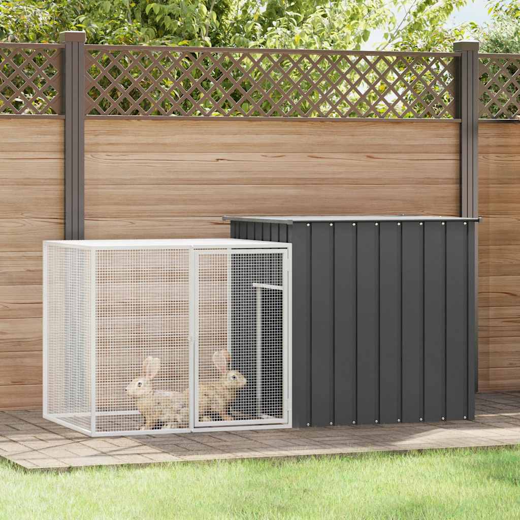 Rabbit Cage Anthracite 200x91x100 cm Galvanised Steel