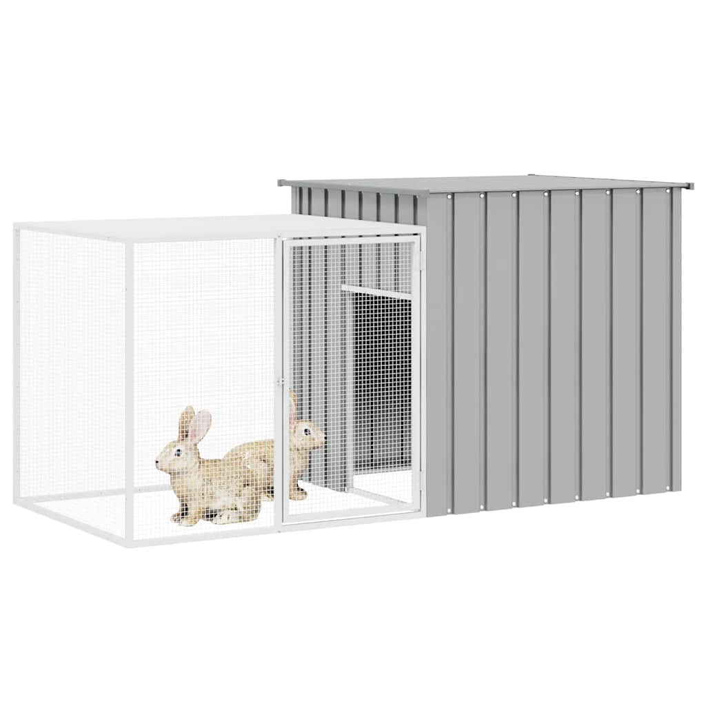 Rabbit Cage Grey 200x91x100 cm Galvanised Steel