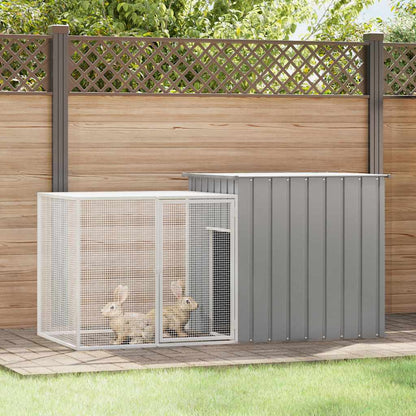 Rabbit Cage Grey 200x91x100 cm Galvanised Steel