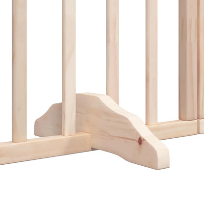 Dog Gate with Door Foldable 9 Panels 450 cm Poplar Wood