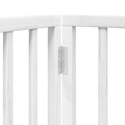Dog Gate with Door Foldable 9 Panels White 450 cm Poplar Wood