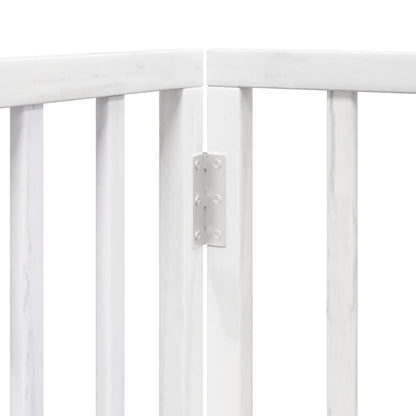 Dog Gate with Door Foldable 12 Panels White 600 cm Poplar Wood