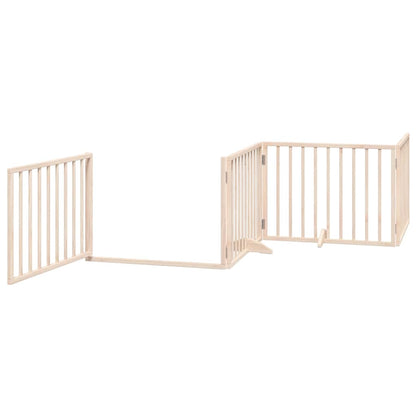 Dog Gate with Door Foldable 10 Panels 800 cm Poplar Wood