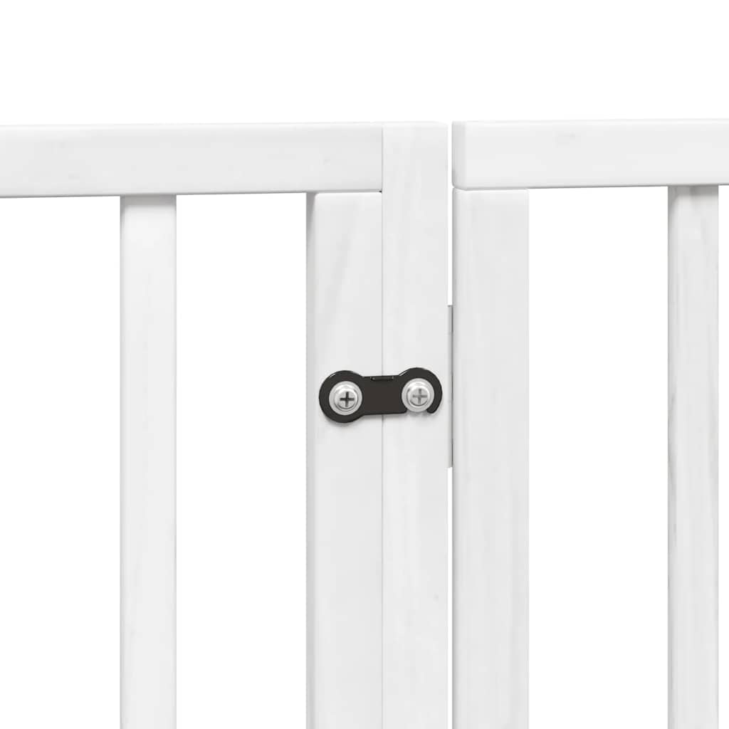 Dog Gate with Door Foldable 10 Panels White 800 cm Poplar Wood