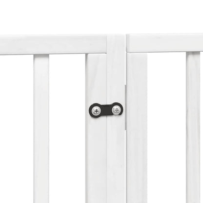 Dog Gate with Door Foldable 12 Panels White 960 cm Poplar Wood