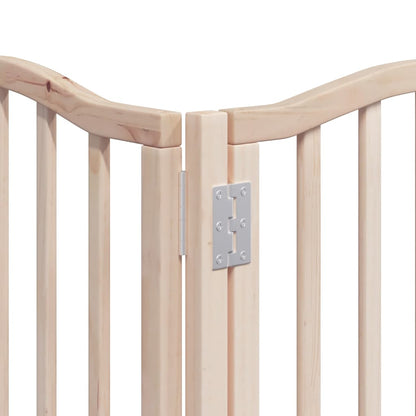 Dog Gate with Door Foldable 9 Panels 450 cm Poplar Wood