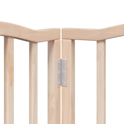 Dog Gate with Door Foldable 9 Panels 450 cm Poplar Wood