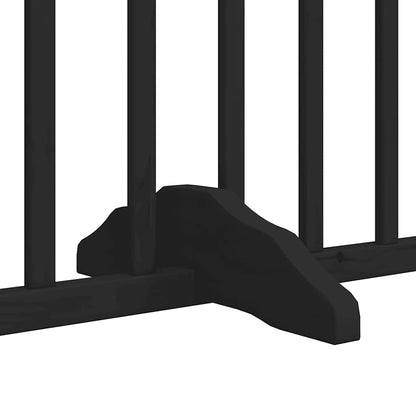 Dog Gate with Door Foldable 10 Panels Black 800 cm Poplar Wood
