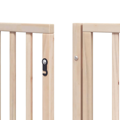 Dog Gate with Door Foldable 9 Panels 450 cm Poplar Wood