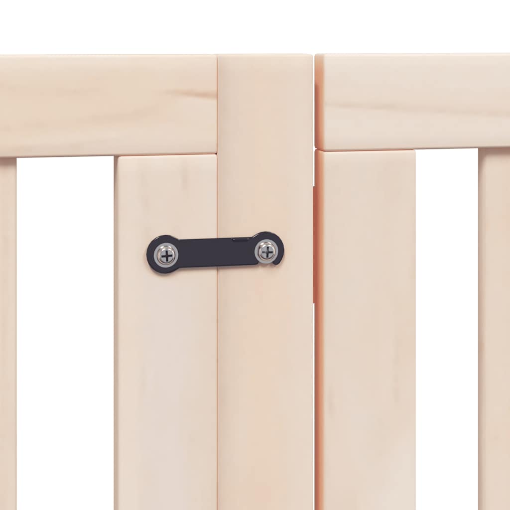 Dog Gate with Door Foldable 9 Panels 450 cm Poplar Wood