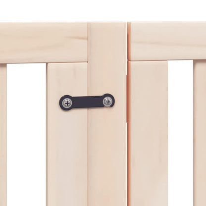 Dog Gate with Door Foldable 9 Panels 450 cm Poplar Wood