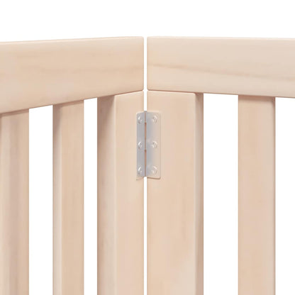 Dog Gate with Door Foldable 9 Panels 450 cm Poplar Wood