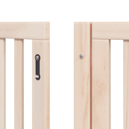Dog Gate with Door Foldable 12 Panels 600 cm Poplar Wood