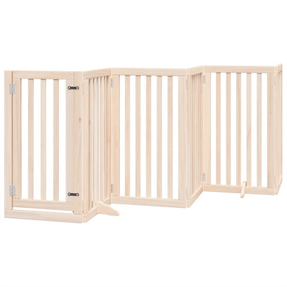 Dog Gate with Door Foldable 15 Panels 750 cm Poplar Wood