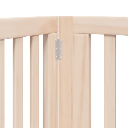Dog Gate with Door Foldable 6 Panels 480 cm Poplar Wood