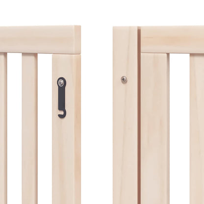 Dog Gate with Door Foldable 6 Panels 480 cm Poplar Wood