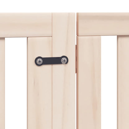 Dog Gate with Door Foldable 8 Panels 640 cm Poplar Wood