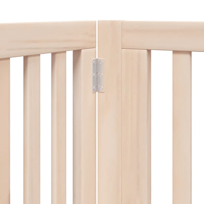 Dog Gate with Door Foldable 8 Panels 640 cm Poplar Wood