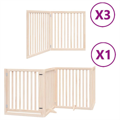 Dog Gate with Door Foldable 10 Panels 800 cm Poplar Wood