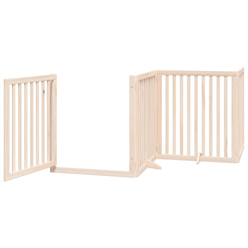 Dog Gate with Door Foldable 10 Panels 800 cm Poplar Wood