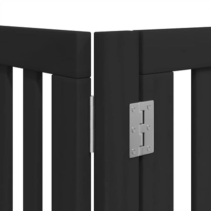 Dog Gate with Door Foldable 10 Panels Black 800 cm Poplar Wood