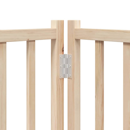 Dog Gate with Door Foldable 9 Panels 450 cm Poplar Wood