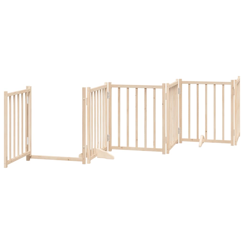 Dog Gate with Door Foldable 15 Panels 750 cm Poplar Wood