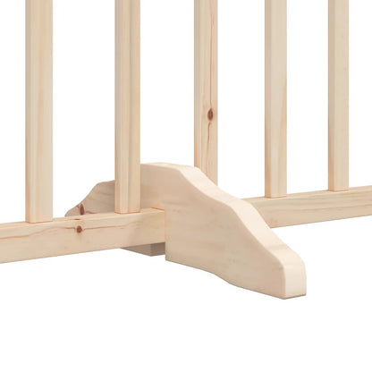 Dog Gate with Door Foldable 15 Panels 750 cm Poplar Wood