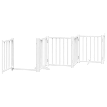 Dog Gate with Door Foldable 12 Panels White 600 cm Poplar Wood
