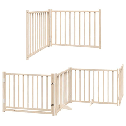 Dog Gate with Door Foldable 10 Panels 800 cm Poplar Wood