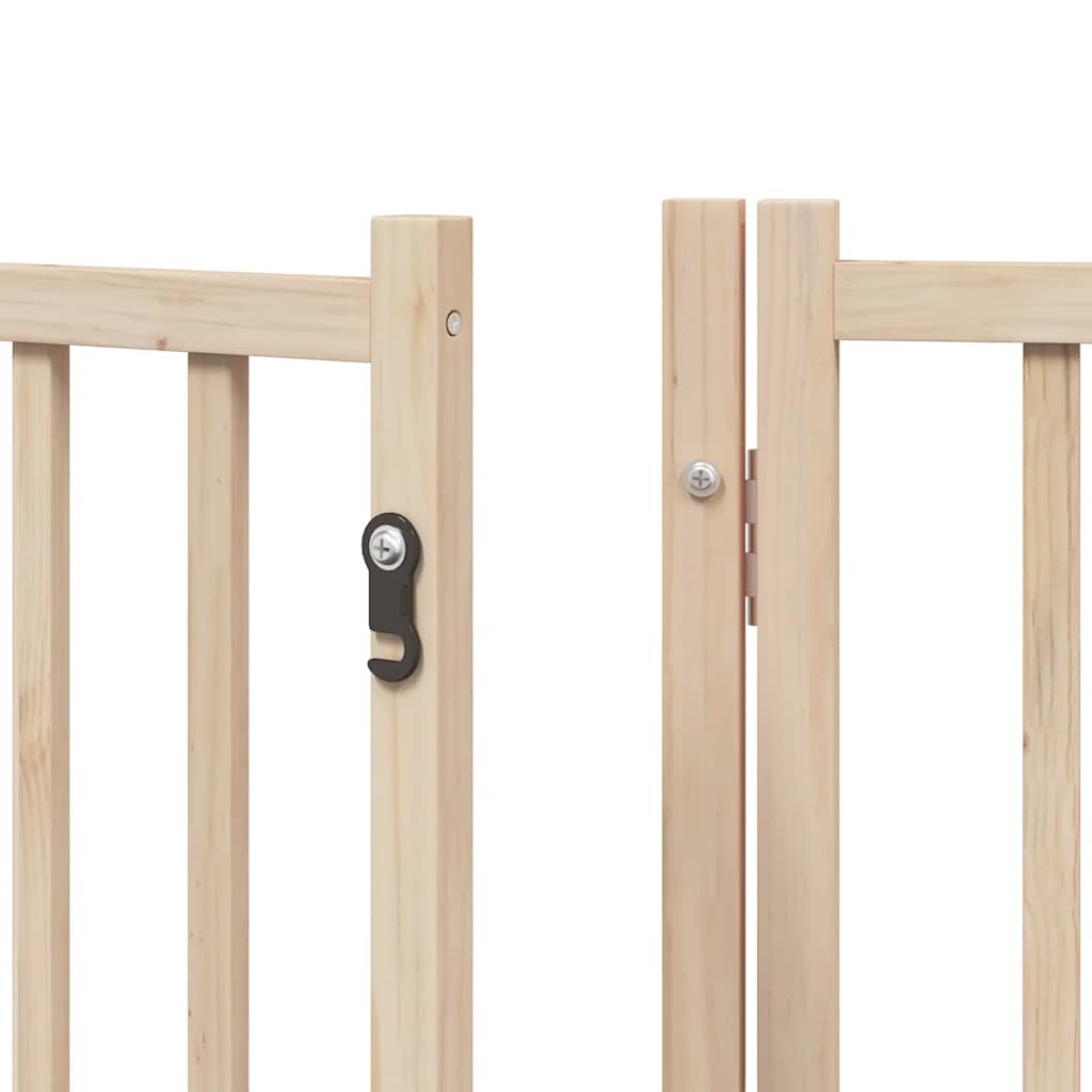 Dog Gate with Door Foldable 6 Panels 480 cm Poplar Wood