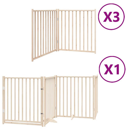 Dog Gate with Door Foldable 10 Panels 800 cm Poplar Wood
