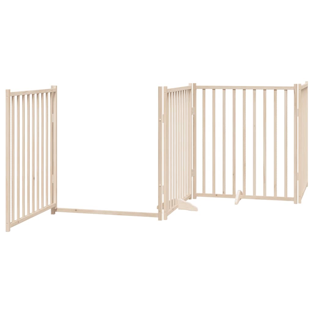 Dog Gate with Door Foldable 10 Panels 800 cm Poplar Wood