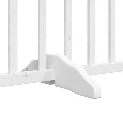 Dog Gate with Door Foldable 6 Panels White 480 cm Poplar Wood