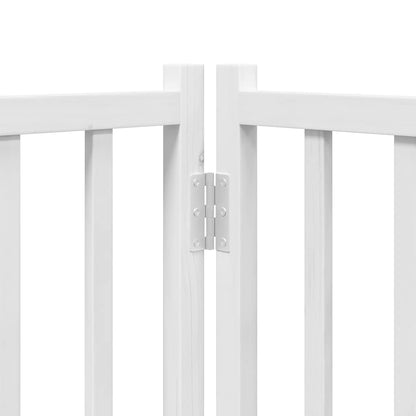 Dog Gate with Door Foldable 6 Panels White 480 cm Poplar Wood