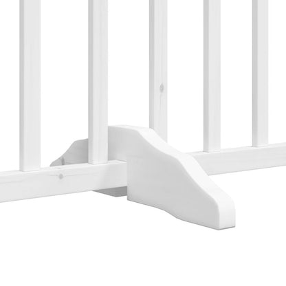 Dog Gate with Door Foldable 8 Panels White 640 cm Poplar Wood
