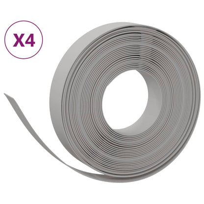 Garden Edgings 4 pcs Grey 10 m 10 cm Polyethylene