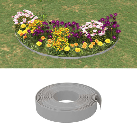 Garden Edgings 4 pcs Grey 10 m 10 cm Polyethylene