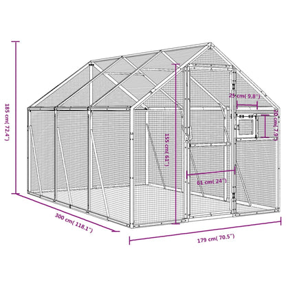Aviary Anthracite 1.79x3x1.85 m Aluminium