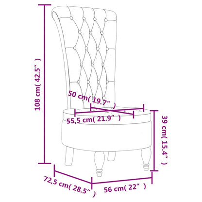 High Back Chair Dark Grey Velvet Button Design