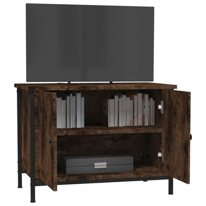TV Cabinet with Doors Smoked Oak 60x35x45 cm Engineered Wood