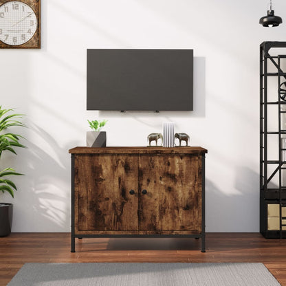 TV Cabinet with Doors Smoked Oak 60x35x45 cm Engineered Wood