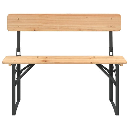 3 Piece Folding Beer Table Set Solid Wood Fir