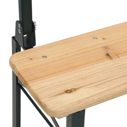 3 Piece Folding Beer Table Set Solid Wood Fir