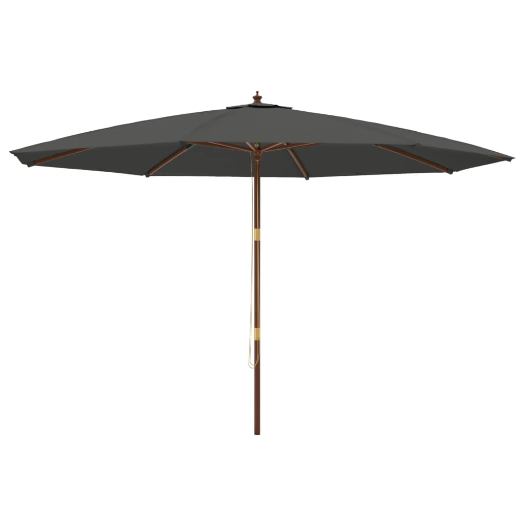 Garden Parasol with Wooden Pole Anthracite 400x273 cm