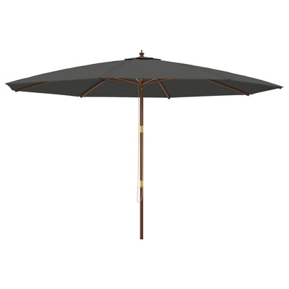 Garden Parasol with Wooden Pole Anthracite 400x273 cm